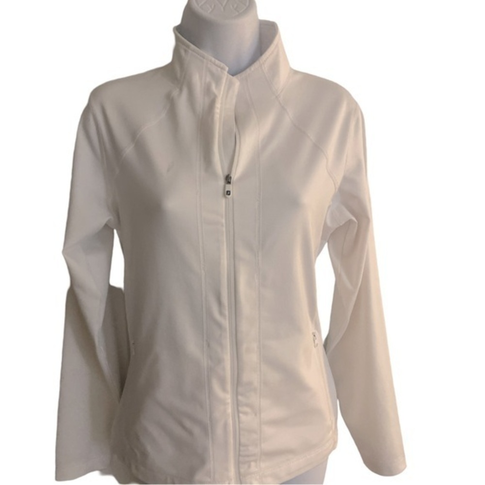 Footjoy Zip Athletic Jacket -S white , nylon spandex